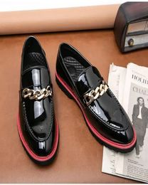 Men Shoes Loafers Highquality PU Leather Slip on New Fashion Design Chains Decoration Comfortable Classic s DH8773502549