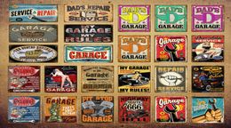 Dad039s Garage Pin Up Girl Route 66 Tin Signs Metal Poster Art Wall Decoration Pub Bar Cafe Home Decor Vintage Iron Craft YI089741880