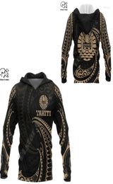 Men039s Hoodies Sweatshirts Fashion French Polynesia Art Tahiti Country Flag Tribal Culture Retro Tracksuit 3DPrint MenWomen3789907