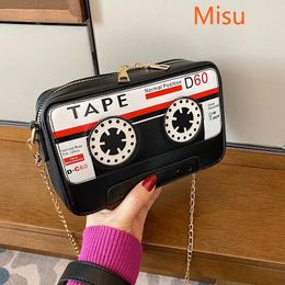 Shoulder Bags Funny Unusual 2024 Women's Bag Trend Cartoon Printing Leather Fashionable Party Chain Cute Small For Phone