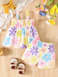 Clothing Sets Summer Slip Top Floral Print Shorts 2 Pieces For A Cute Vacation Style Outfit