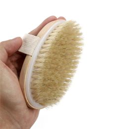 Dry Skin Body Brush Soft natural bristle Shower Brushes Wooden Bath Shower Bristle Brush SPA Body Brushes without Handle8826779