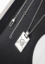 925 sterling silver skull necklace retro sterling silver skull square brand pendant necklace men and women fashion elf pendant nec5714938