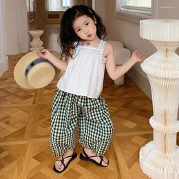 Clothing Sets Children Girls Suspender Set Fashion Western Style Sweet Cute Sleeveless Top Bloomers Two-piece