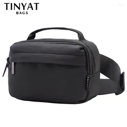 Waist Bags TINYAT Men's Bag Pack Phone Purse Money Travel Large Women Belt Pouch Waterproof Shoulder Black Fanny Banana Bum