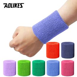 AOLIKES 1 Pair Sport Cotton Sweatband Wristbands Sweatbands Wrist Sweat Bands for Tennis,Basketball,Running,Gym L2405