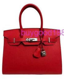 Aa Biriddkkin Delicate Luxury Womens Social Designer Totes Bag Shoulder Bag 30 Red Leather Hardware Fashion Womens Bag