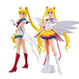 Action Toy Figures 22cm Anime Eternal Sailor Moon Action Figure Cake Ornaments PVC Collectible Doll Super Tsukino Usagi Figurine Model Toys Gifts T240521