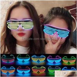 Party Masks Led Luminous Glasses Halloween Glowing Christmas Glow Festival Supplies Decorativea June29 Drop Delivery Home Garden Fest Dhqwu