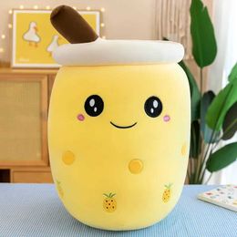 Plush Dolls 50/70cm Giant Bubble Tea Plush Tea Soft Cow Milk Tea Boba Pillow Pelu Cut Ice Juice Drink Bottle Decorative Gifts H240521 6I6G