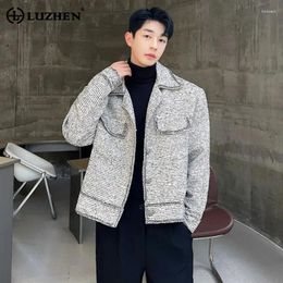 Men's Jackets LUZHEN Korean Woollen Trendy Niche Desgin Fashion Casual Fleece Outerwear Clothing Autumn Tops 6098f3