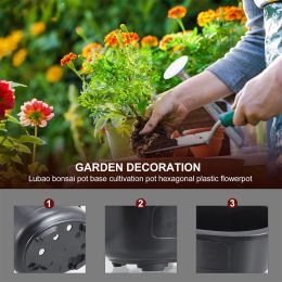 2pcs Gardening Planter Pot Practical Bonsai Pot Garden Oval Container Large Bonsai Flowerpot Outdoor pots