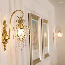 Wall Lamps Crystal Lamp Modern Luxury Home Decor Bathroom Indoor Light El Hall Bedroom Living Room Retro Gold LED