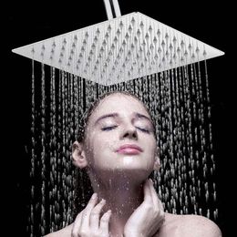 Large 1Pcs High Quality Waterfall Wall Mounted Chrome Finish Bathroom Accessories Rainfall Top Sprayer Showerhead