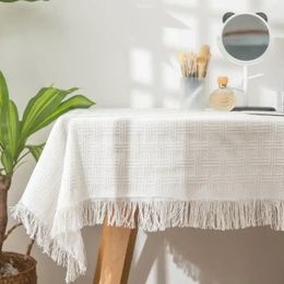 Table Cloth Cotton Linen Rectangular Coffee Fringe Lace Po Light Luxury Round Gray22