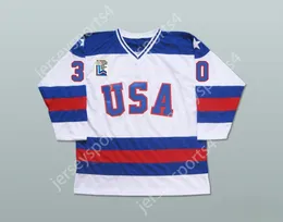 Custom 1980 MIRACLE ON ICE TEAM USA JIM CRAIG 30 HOCKEY JERSEY WHITE WITH PATCH Top Stitched S-M-L-XL-XXL-3XL-4XL-5XL-6XL