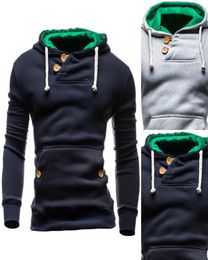 FashionBrand Design Men039s Hoodies Shape Body Long Sleeve Sweatshirts Button Fashion Workout Suit Street Wear Tracksuit4843071