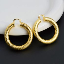 Sunny Jewellery Statement Big Earrings for Women Round Basic Hoops Gold Colour Copper Simple Elegant Ear Drop Dangle Jewellery Gift