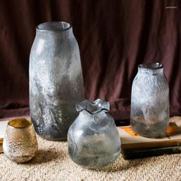 Vases Glass Vase Flower Water Bottle Grinding Technology Retro Literary Decoration Ornaments