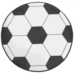 Carpets Soccer Rug Round Football Area Circle Black White Check Carpet Floor Chair Mat 60Cm Nonslip Cushion Pads Kids