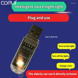 Night Lights CORUI Mini Smart USB Light Intelligent Voice Control Lamp Living Room Bedroom