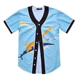 Baseball Jersey Men Stripe Short Sleeve Street Shirts Black White Sport Shirt YAF1001 25397