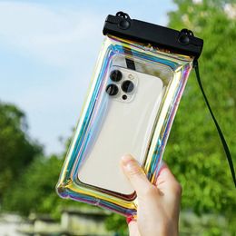 Waterproof Transparent TPU Mobile Phone Pouch Drift Diving Surfing Swimming Bags Cell Phone Case Underwater Dry Bag with Lanyard 300pcs