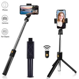 Selfie Monopods 3-in-1 mini wireless Bluetooth selfie stick with shutter remote control tripod suitable for iPhone Huawei Samsung smartphone and universal d240522