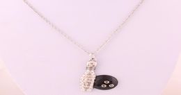 HX14 antique silver plated fashion Bowling Pin and Ball Crystal Pendant Necklace Jewelry8911626