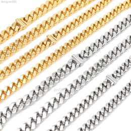 Designer Cuban Link Chain Pendant Necklaces Hip Hop Necklace Cuban Link Chain Cadena Llenas Oro 18k 14k Al Por Mayor Pulsera Joyas Acero Inoxidable Gold Jewellery Whole