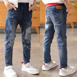 DIIMUU 4-11 Years Kids Trousers Clothing Boy Jeans Children Denim Spring Autumn Baby Long Pants Toddler Bottoms L2405