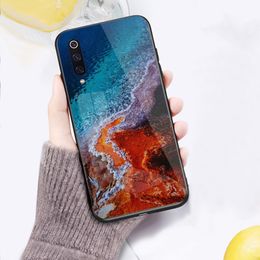 Beach Waves Mobile Cell Phone Case for Xiaomi 13 12 11T 10 9 Lite Redmi Note 12 11 10 10S Pro 9 9A 8 PC Glass Phone Cover Funda