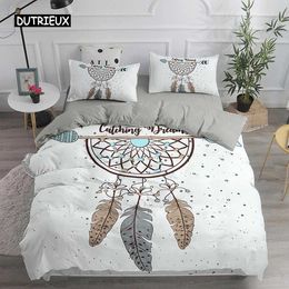 Bedding sets Dream Catcher Bedcover Set Elegant Bohemian Down Duvet Cover Large 240x220 Ethnic Duvet Cover Single Double King Comfortable BedcoverQ240521