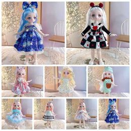 Dolls 23cm BJD Doll and Clothing 3D Simulation Eye Comics Facial Multi functional Joint Hinge Doll Girl DIY Dressing Toy Birthday Gift S2452203