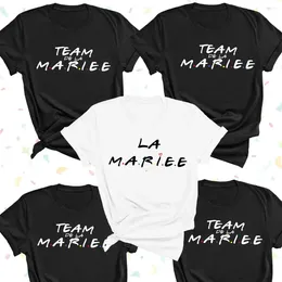 Women's T Shirts Bridal Party Tops EVJF Tshirt For Bride Team Shower Gifts La Mariee French Bridesmaid Matching T-shirts