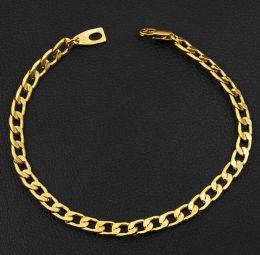 Men plating 18K Gold 5MM Cuban chain Bracelet Necklace 16 18 20 22 24 26 28 30 32 inch Fashion Jewellery LL