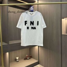 Fen Shirt Designer Luxury Classic Trendy Brand Loose Summer Casual New Letter Printed Round Neck Pure Cotton Trend T-shirt Short Sleeved 3228