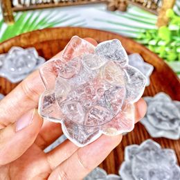 1PC Random High Quality Clear Quartz Lotus Flower Natural Crystal Carving,Natural Crystal Decoration,Gemstone Jewelry,Glitter