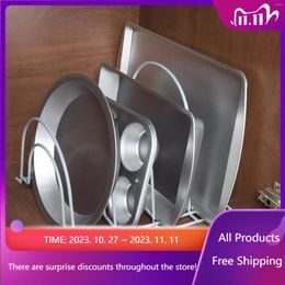 Kitchen Storage Cabinet Pot Pan And Lid Organiser Holder- Iron Pantry Rack Shelf For Pots Pans Houseware Sales Promoti