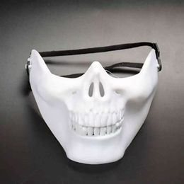 Party Masks New CS Mask Holloween Carnival Gift Skull Skeleton Paintball Lower Half Face Facemask Warriors Protection Maskes Halloween Usrc