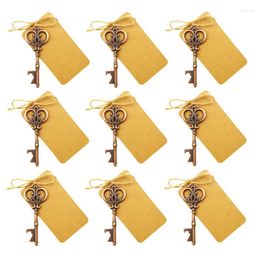 Party Favor 10Pcs/Set Key Shaped Bottle Opener Retro Corkscrew Wedding Gift Winebottle Keychain