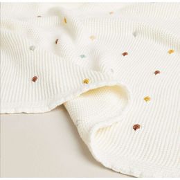 100*70cm Knitted Sofa Throw Blankets Nordic Pompom Soft Tapestry Newborn Baby Swaddle Wrap Crib Stroller Blanket
