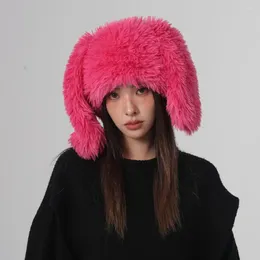 Berets Ladies Hat Windproof Winter Fluffy Ear For Cosy Plush Protection Cap Warm Lightweight