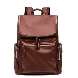 Backpack 2024 Men Backpacks Fashion High Quality Leather Male Korean Student Large Boy Business Laptop School Computer Bag