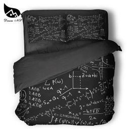 Bedding sets Dream NS Equation Design Mathematical Equation Black Bedding Set GEKK Sci fi Duvet Cover Customized Home TextileQ240521