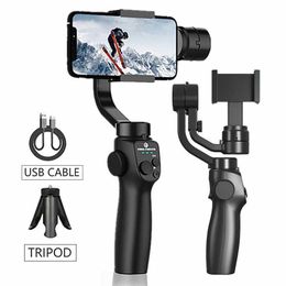 Selfie Monopods F10 3-axis handheld universal joint smartphone Stabiliser iPhone Samsung Huawei selfie stick tripod for anti shake video recording d240522
