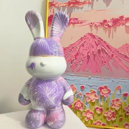 DIY fluid rabbit sculpture home decoration crafts graffiti painting animal model DIY fluid graffiti painting decoration 240522