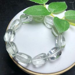 Link Bracelets Natural Freeform Green Crystal Quartz Bracelet Women Fashion Jewelry Single Circle Elastic Rope Charoite Gift 1pcs