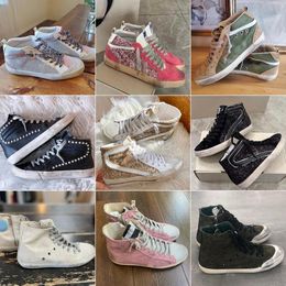 Luxe High Tops Sneaker Mens Woman Mid Slide Casual Shoes Sequin Classic White Do-old Dirty Star Sneakers Fashion Women Boots New Designer