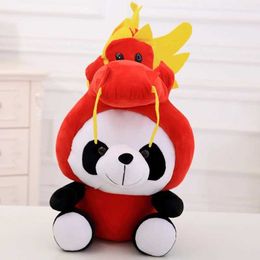 Plush Dolls 1pc 20/40cm Kawaii Chinese Zodiac Panda Plush Toy Stuffed Soft Animals Mouse Cattle Dog Rabbit Plush Doll Cute Gift for Children H240521 OU96